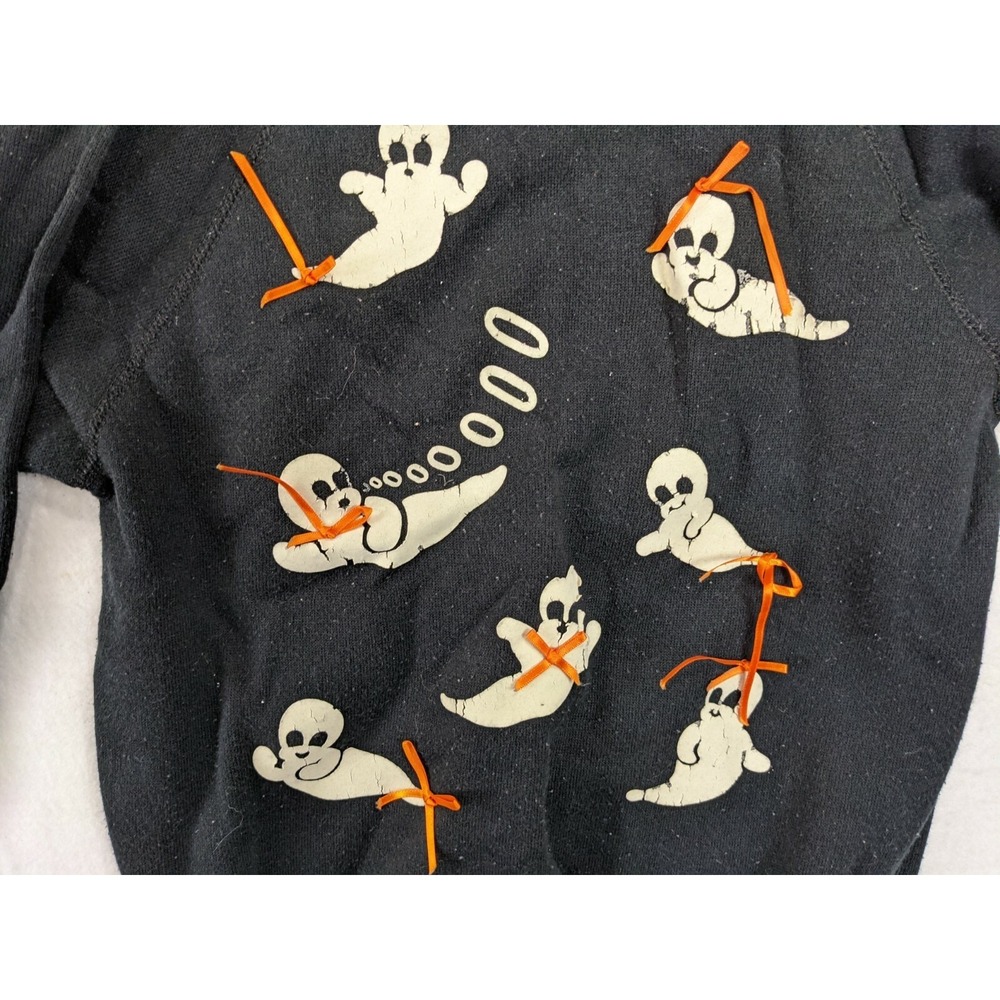 Tultex Halloween Ghost Sweatshirt M 10 / 12 Sweatpants S 6 / 8 Set Black - Picture 3 of 11